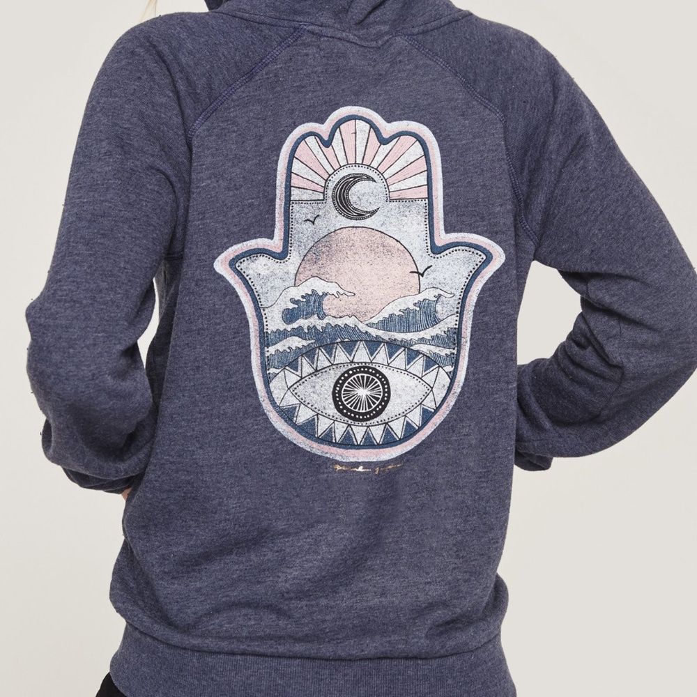 NWOT SG BEACH HAMSA BONFIRE ZIP HOODIE SZ LRG